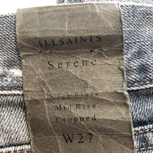 NWT!! AllSaints cropped flare jean size 27 - Picture 7 of 7